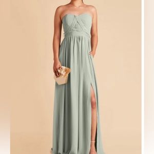 Birdy Grey, Grace convertible bridesmaid dress. Color, Sage.